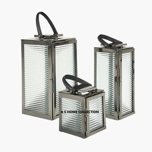 ของตกแต่งบ้านสำหรับงานปาร์ตี้มุสลิมโคมไฟทรงกลมทรงกลมสีดำทำจากโลหะคอนกรีตขวดเทียนที่ไม่เหมือนใคร - Product Image 4