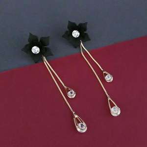 Boucles d'oreilles pendantes florales plaquées or 18 carats Urthn Clous mignons avec motif de fleurs chrétiennes pour Weddings-1315703F - Product Image 1