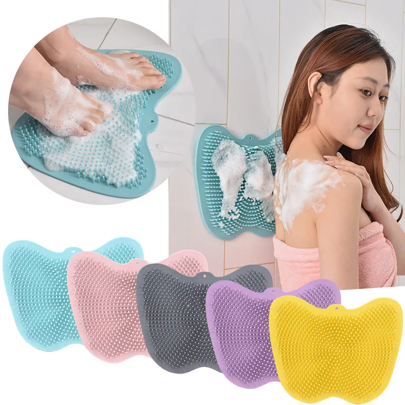 Chăm Sóc Bàn Chân Sạch Loại Bỏ Da Chết Mat Tắm Tẩy Tế Bào Chết Trở Lại Scrubber Rửa Da Massage Khô Silicone Cơ Thể Scrubber