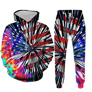 Evil Imp 3D Vintage Impreso Sudadera con capucha y pantalones Set Moda de calle informal para hombres para Otoño/Invierno Pantalones de chándal con capucha - Product Image 2