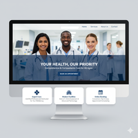 Médico profesional o clínica Diseño de sitios web Agencia Web que ofrece servicios comerciales de atención médica confiables y efectivos Stock MAC
