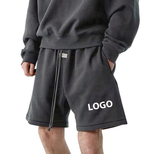 Pantalones cortos de algodón de rizo francés reflectante con logotipo personalizado para hombre, pantalones cortos deportivos populares de calle hasta la rodilla para hombre - Product Image 1