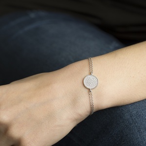 Round Shape Zircon Stone Trendy Charm <b>Women</b> <b>Bracelet</b> Turkish Handmade Wholesale 925 Sterling Silver Jewelry - Product Image 2