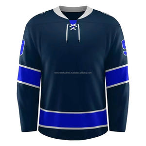 Uniforme Deportivo Personalizado de Alta Calidad al por Mayor 2024, Último Diseño de Jersey de Hockey sobre Hielo con Nombre de Equipo OEM, Patrón en Blanco para Impresión - Product Image 1