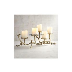 Bougeoirs de Noël en aluminium plaqué or, qualité supérieure, faits à la main, écologiques, durables, décoration de table moderne, utilisation en intérieur - Product Image 1