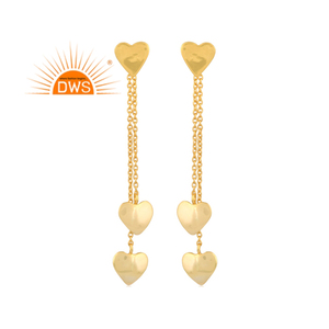 925 <b>Sterling</b> <b>Silver</b> Long Drop <b>Heart</b> Charm <b>Earring</b> <b>Silver</b> Jewelry for Women Gift for Her Dainty Charm - Product Image 1
