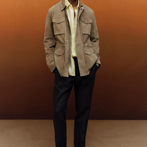 เสื้อแจ็คเก็ตซาฟารีหนังวัวมีกระเป๋าสี่แบบตามสั่ง - Product Image 4