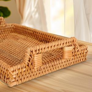 Bandeja rectangular de ratán con asas-Bandeja decorativa para servir para mesa de centro, desayuno y bebidas | Tienphong Wholesale 2025 - Product Image 5