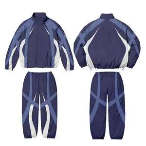 Costumes de jogging en nylon de haute qualité avec logo personnalisé survêtement de sport pour hommes coupe-vent en polyester survêtement streetwear. - Product Image 5