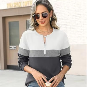 Sweatshirts à demi-fermeture éclair personnalisés pour femmes avec logo à l'avant Vêtements Sweat-shirts à demi-fermeture éclair - Product Image 1