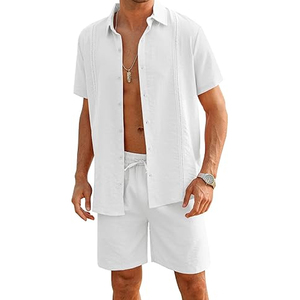 Nuevo Color, ropa de playa de manga corta, traje de jogging para hombre, conjuntos cortos de dos piezas, camiseta de gran tamaño con cuello redondo y hombros caídos, chándal - Product Image 5