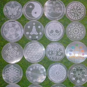 Best Selling Best Quality Round <b>Selenite</b> <b>Charging</b> <b>Plate</b> Healing Crystal <b>Selenite</b> Stone for Sale - Product Image 1