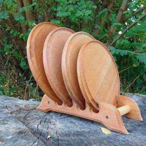 Planche à découper en bois d'acacia durable de qualité jardin avec poignée pagaie parfaite pour servir du fromage et planche à découper - Product Image 2