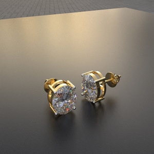 ชุดจี้เพชรเดี่ยวทรงรีสำหรับตกแต่งแลปทรงไข่2.50ทองคำ18K กะรัต - Product Image 2