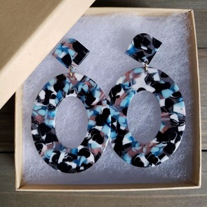 Resin Embroidery Earrings Handmade Stainless Steel Fashion Jewelry for Women Girls Classic Wedding Look High Quality - Product Image 5