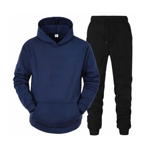 Ensemble 2 pièces à la mode pour hommes, pantalon haut avec rayure latérale et fermeture éclair, survêtement à capuche, veste d'automne pour hommes, survêtement avec logo à l'avant - Product Image 2