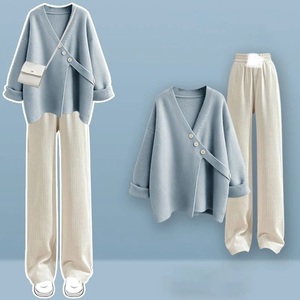 Ensemble 2 pièces à épaules tombantes pantalon de jogging Sweat-shirt avec pantalon de survêtement Sweat à capuche vierge surdimensionné - Product Image 6