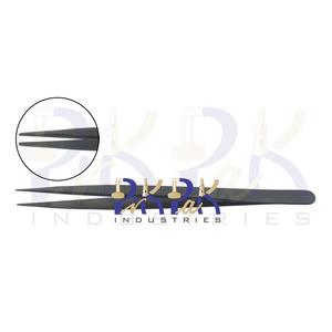 Pinzas de Diamante Negro Punta media Longitud total 160mm Hecho de acero inoxidable Fabricación de joyas Pinzas para manualidades DIY - Product Image 2