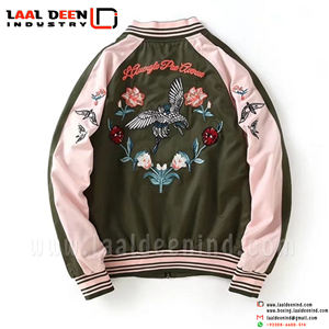Custom Made Canvas Winter Plain Blank Embroidery Women & Men Letterman Baseball <b>Jacket</b> with Custom Logo and Design - Product Image 5