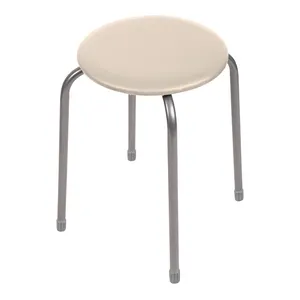 High quality round stool with soft eco-leather seat for the kitchen living room or country house
