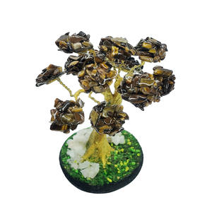 Escultura Artesanal de Ojo de Tigre, Piedra Preciosa Natural en Forma de Árbol, Cristal de Forma Libre, Feng Shui, Bonsái, Protección y Abundancia, Origen Perú - Product Image 2