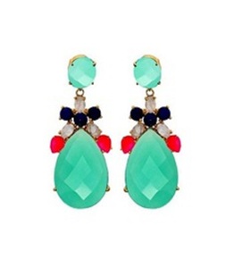 อควา Chalcedony Lapis มูนสโตนและสีแดงม่วง Chalcedony พลอยเงินแท้925ต่างหูทรงกลมและรูปลูกแพร์มาใหม่ - Product Image 1