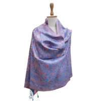 Bufanda Jamavar de seda pura 100% hecha a mano, longitud larga, peso ligero, estilo resorte, diseños tejidos Jacquard, bloqueo de Color, logotipo personalizado