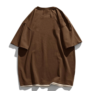 Streetwear <b>Men's</b> Oversized <b>Brown</b> Cotton T <b>Shirts</b> Graphic Tees Print Crew Neck Cotton Tops Streetwear Casual <b>Shirt</b> - Product Image 2