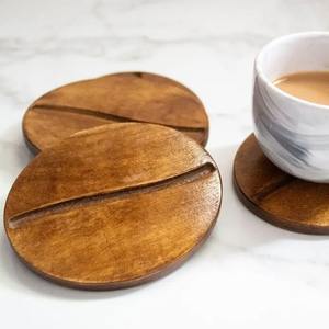 Custom Best Quality Modern Luxury Eco-Friendly <b>Beech</b> Wood Coasters for Coffee Table Dining Table <b>Desk</b> Cup-Low Price - Product Image 1