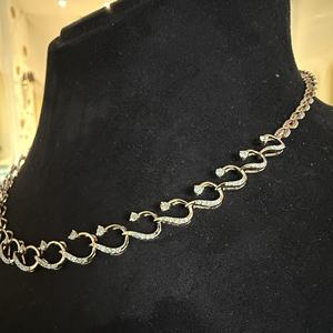 Conjunto de collar de corte brillante redondo de diamante natural de oro sólido de 14K 18K para mujer con certificación de terceros - Product Image 4