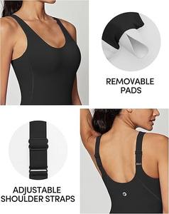 2025 entraînement sans couture Yoga Gym moulante barboteuses Sexy dos nageur contrôle du ventre soutien-gorge rembourré costume confortable course Yoga survêtement - Product Image 2