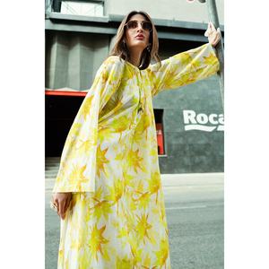 ชุดเซ็ตผ้าชีฟองพิมพ์ลายริ้วหยักสไตล์โบฮีเมียน IUSTTS-831 แบบ 2 ชิ้น กางเกงขาสั้น สำหรับฤดูใบไม้ผลิ/ฤดูร้อน ไซส์ XS และ XXS - Product Image 5