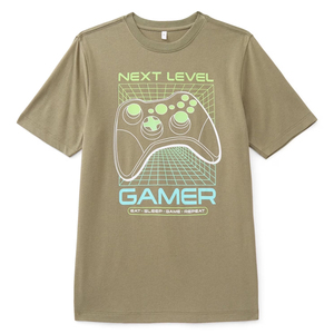 Camiseta Premium para Hombre, Manga Corta, Cuello Redondo, Algodón Jersey, Estampado Geométrico Informal, Transpirable, Corte Regular - Product Image 1