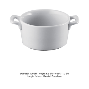 Casserole MPS Tonda avec poignées en C, porcelaine, 12 x 6,5 h cm, fournitures de restauration hôtelière, vente en gros - Product Image 3