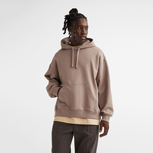 Sweat-shirts à capuche en coton épais surdimensionnés pour hommes, style streetwear, avec logo personnalisé, design épaules tombantes, en polaire à carreaux pour l'hiver, vente en gros - Product Image 1