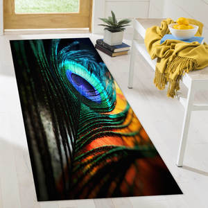 Tapis en plumes de paon, tapis de décoration pour la maison, tapis décoratif, tapis imprimé, tapis à poils doux - Product Image 3