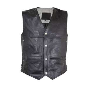 Gilet en cuir de moto pour hommes de toutes tailles et couleurs disponibles Gilet en cuir véritable respirant pour moto professionnelle - Product Image 4