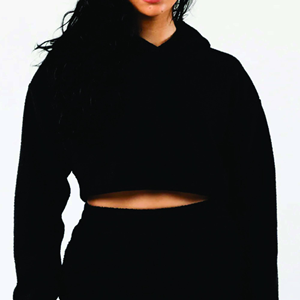 ชุดเสื้อครอปแบบสวมศีรษะแขนยาวทรงหลวมสำหรับผู้หญิงชุดเสื้อผ้าคอตตอนโอเวอร์ไซส์ผลิตตามสั่งเสื้อฮู้ดสำหรับฤดูใบไม้ร่วง - Product Image 6