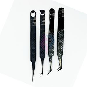 Pinzas de extensión de pestañas antiestáticas de acero inoxidable sostenible negro de precisión profesional Revamp International CNC personalizado - Product Image 5