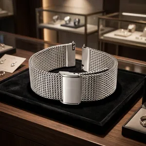 Luxury Unisex WD024 Stainless Steel Smartwatch Band Stainless Steel Buckle Soft Adjustable <b>Watch</b> Strap <b>Watch</b> Bands <b>Watch</b> Part - Product Image 3