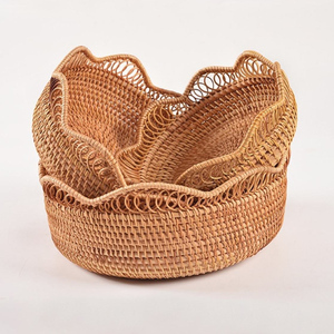 Home Decor Bowl Nesting <b>Baskets</b> Wholesale Natural Fruit <b>Storage</b> <b>Woven</b> Rattan Nest Bowls From Vietnam Factory - Product Image 2