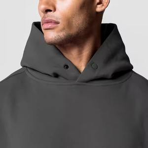 Sudaderas con capucha de gran tamaño personalizadas para hombre 100% algodón invierno a granel Casual de punto contraste de Color patrón sólido cuello con capucha - Product Image 1