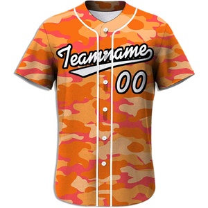 Maillots de baseball et de softball entièrement sublimés, respirants, à séchage rapide, avec boutons, pour uniformes d'équipe sportive - Product Image 1