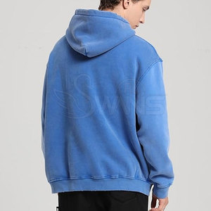 Sudaderas con Capucha de Talla Grande con Lavado Ácido, Logotipo Personalizado, 100% Algodón, Invierno, Hombre, Alta Calidad, Más Vendidas - Product Image 4