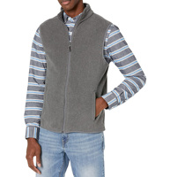 Chaleco polar transpirable de talla grande para hombre, cálido, con cremallera completa, relleno de algodón, chaqueta de invierno con cuello redondo, venta al por mayor