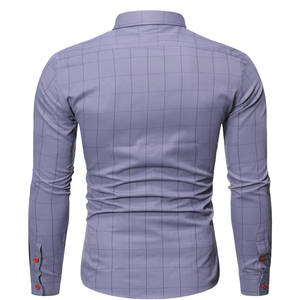 Nouveau meilleur prix de vente chemise boutonnée de créateur pour hommes rayure de luxe à carreaux fleur soyeuse extensible coupe ajustée boutonnée pour hommes - Product Image 4