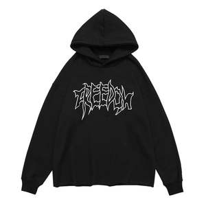 Venta al por mayor moda de lana orgánica de algodón de las mujeres sudaderas con capucha de peso pesado de Streetwear sudaderas con capucha para hombre - Product Image 4