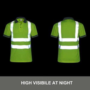 Camisas de secado rápido de alta visibilidad para hombre, manga corta, poliéster reflectante para el trabajo, ropa de trabajo de seguridad de alta visibilidad - Product Image 5