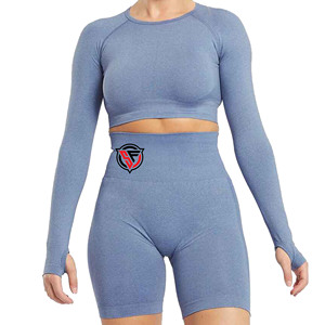 Short de motard de yoga sans couture pour femmes taille haute Scrunch bout à bout Logo personnalisé entraînement de fitness respirant nouveaux essentiels d'entraînement - Product Image 4