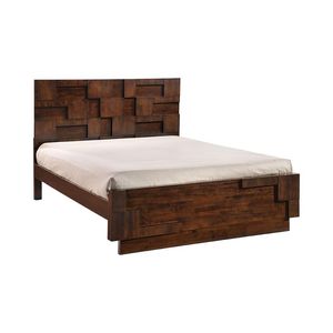 Modern Midcentury Solid Teak Wood High Back <b>Platform</b> <b>Bed</b> <b>Frame</b> Geometric Panel Queen King Bedroom Furniture Custom Size - Product Image 3